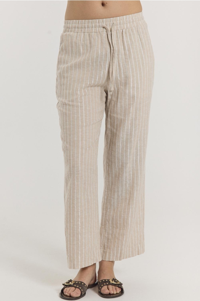 FQLALUX PANTS 205829 SAND MELANGE W OFF WHITE